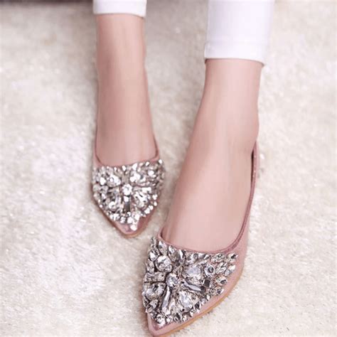 pink sparkly shoes flats fake crystal|sparkly flat shoes for women.